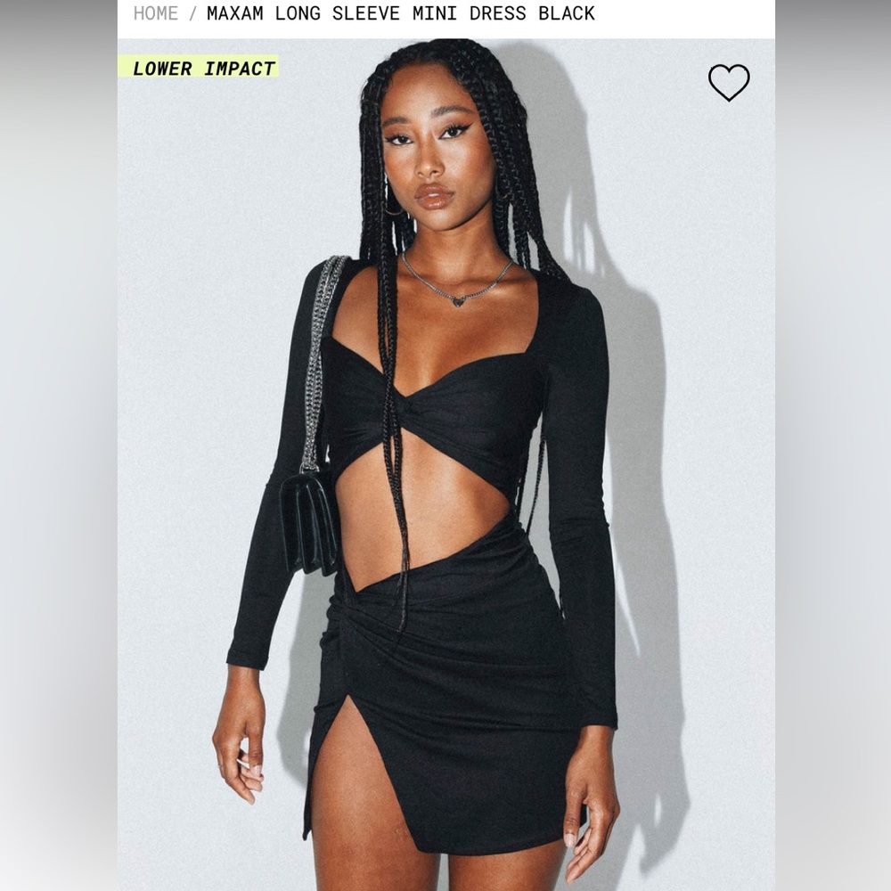Princess Polly Maxam Long Sleeve Mini Dress Black